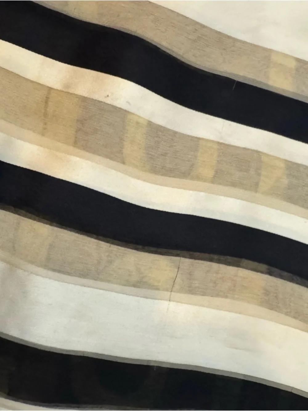 Vintage ECHO Silk Geometric & Stripe Scarf in Brown, Olive, Cream, Navy